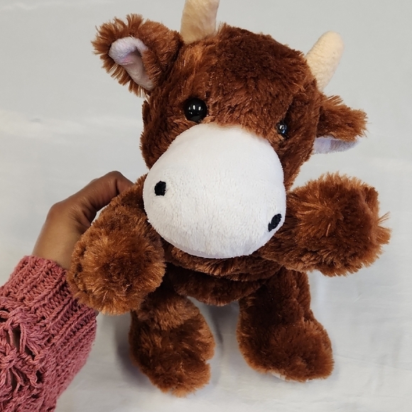Plush Kid's Brown Soft Stuffed Animal Cow Toy - Picture 1 of 10